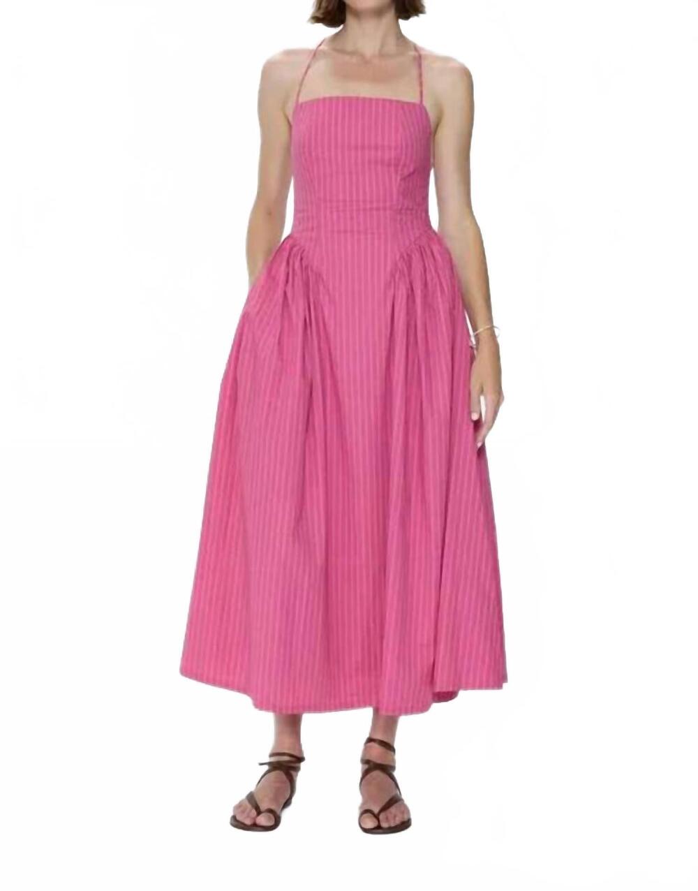 NEW PISTOLA sadee dress in magenta stripe